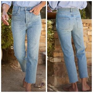 Frank & Eileen Monaghan Jeans High Rise Crop Straight Button-fly 1990 Wash 26